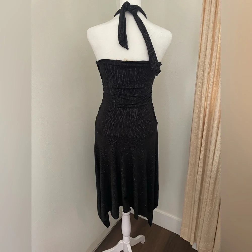 VTG Y2K Speechless Black asymmetrical halter Dress Size M Goth Fairy Whimsygoth